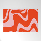 Retro Liquid Swirl Abstract 2 in Bold Red-Orange and Pink Welcome Mat Gallery Image 1