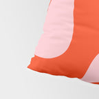 Retro Liquid Swirl Abstract 2 in Bold Red-Orange and Pink Pillow Sham Gallery Image 4
