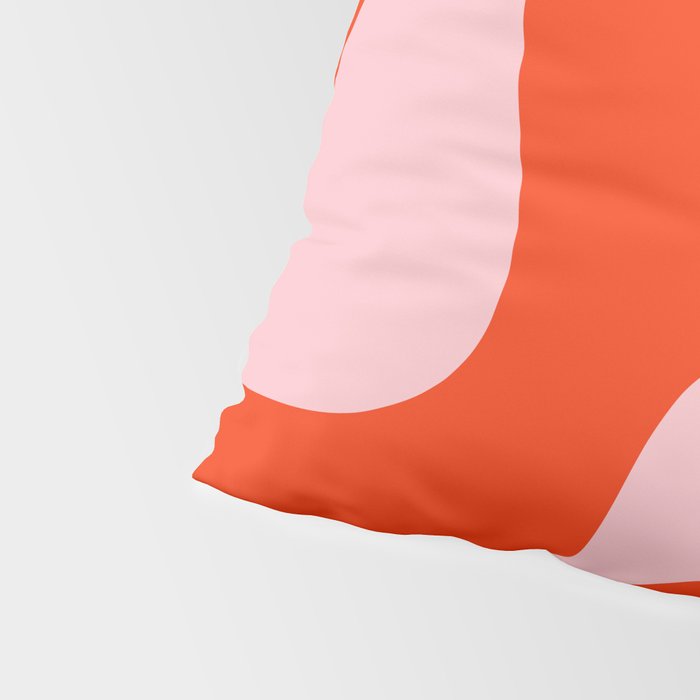 Retro Liquid Swirl Abstract 2 in Bold Red-Orange and Pink Pillow Sham Gallery Image 4