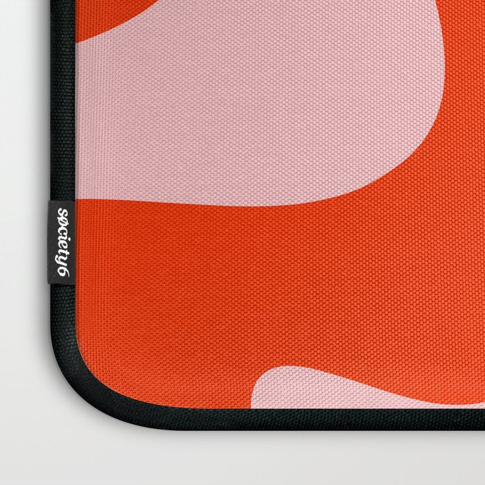 Retro Liquid Swirl Abstract 2 in Bold Red-Orange and Pink Laptop Sleeve Gallery Image 3