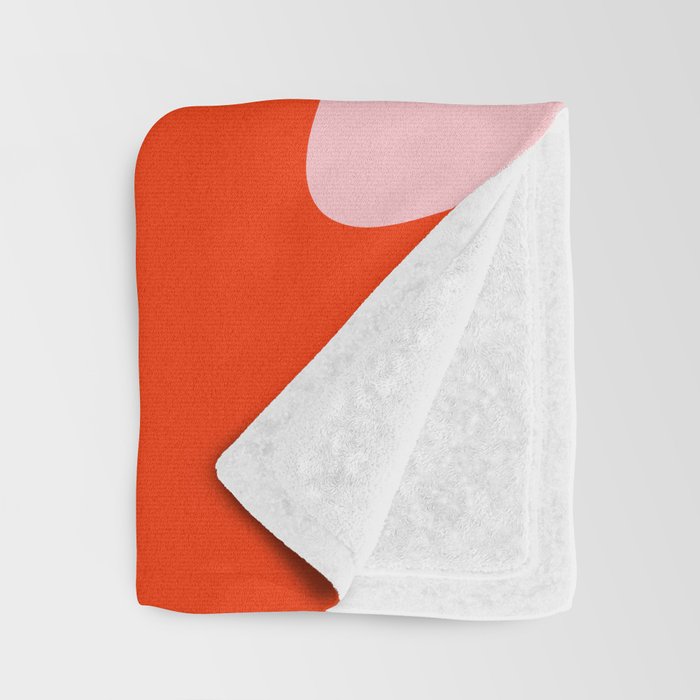 Retro Liquid Swirl Abstract 2 in Bold Red-Orange and Pink Throw Blanket Gallery Image 3