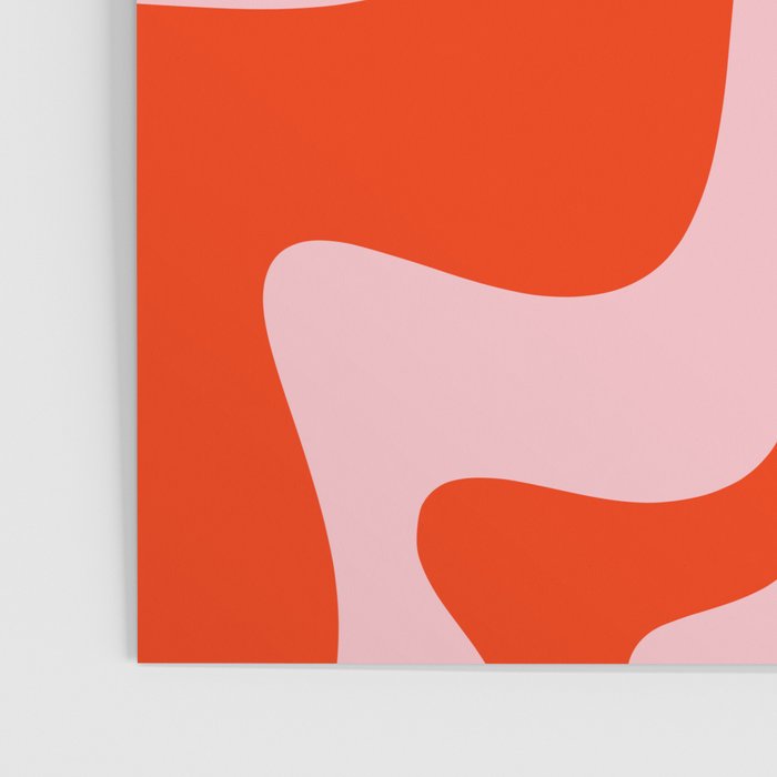 Retro Liquid Swirl Abstract 2 in Bold Red-Orange and Pink Poster Gallery Image 3