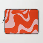 Retro Liquid Swirl Abstract 2 in Bold Red-Orange and Pink Laptop Sleeve Gallery Image 1