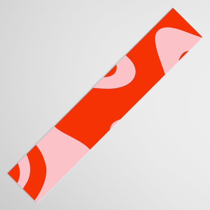 Retro Liquid Swirl Abstract 2 in Bold Red-Orange and Pink Table Runner Gallery Image 3