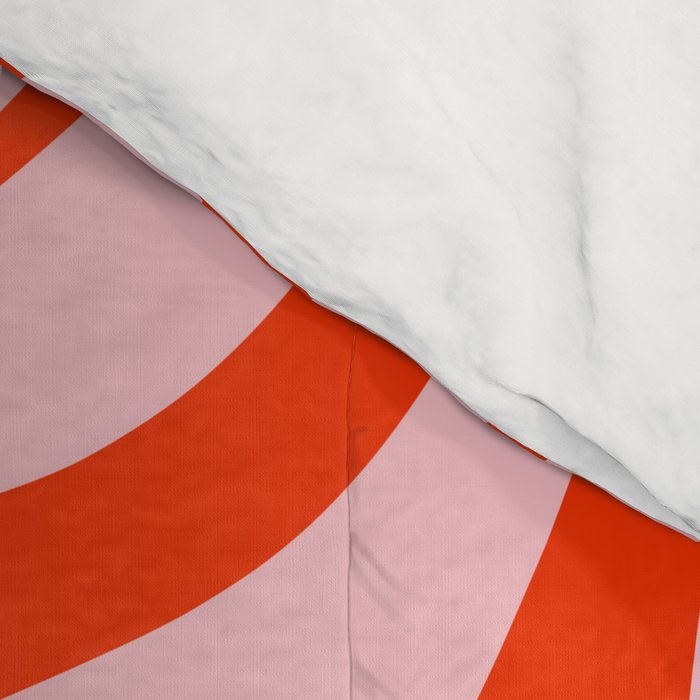 Retro Liquid Swirl Abstract 2 in Bold Red-Orange and Pink Comforter Gallery Image 4