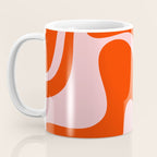 Retro Liquid Swirl Abstract 2 in Bold Red-Orange and Pink Coffee Mug Gallery Image 3
