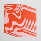 Retro Liquid Swirl Abstract 2 in Bold Red-Orange and Pink Wrapping Paper Gallery Image 3