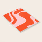 Retro Liquid Swirl Abstract 2 in Bold Red-Orange and Pink Notebook Gallery Image 3