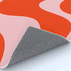 Retro Liquid Swirl Abstract 2 in Bold Red-Orange and Pink Rug Gallery Image 4