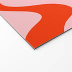 Retro Liquid Swirl Abstract 2 in Bold Red-Orange and Pink Welcome Mat Gallery Image 2