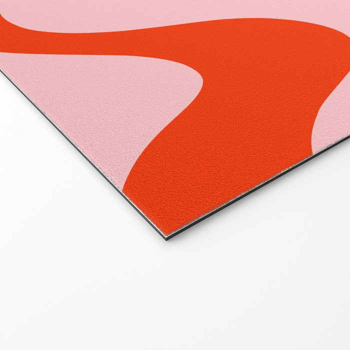 Retro Liquid Swirl Abstract 2 in Bold Red-Orange and Pink Welcome Mat Gallery Image 2