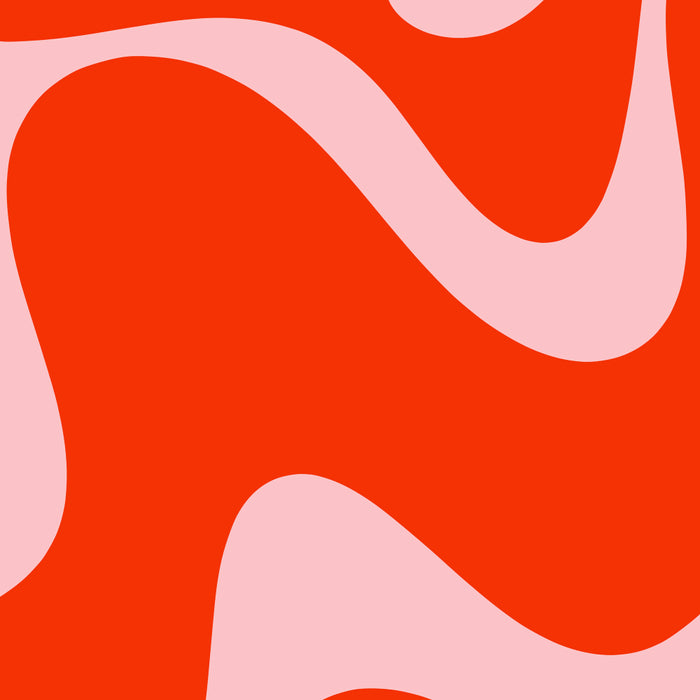 Retro Liquid Swirl Abstract 2 in Bold Red-Orange and Pink Coffee Mug Gallery Image 2