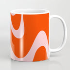 Retro Liquid Swirl Abstract 2 in Bold Red-Orange and Pink Coffee Mug Gallery Image 1