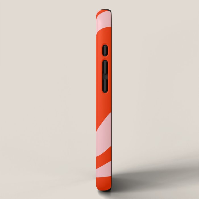 Retro Liquid Swirl Abstract 2 in Bold Red-Orange and Pink iPhone Case Gallery Image 2