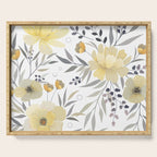 Modern, Floral Prints, Yellow, Gray and White Serving Tray Gallery Image 1