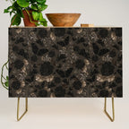 Maximalist Dark Moody Gothic Girl Flowers And Moths Credenza Gallery Image 1