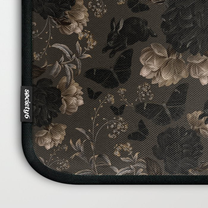 Maximalist Dark Moody Gothic Girl Flowers And Moths Laptop Sleeve Gallery Image 3