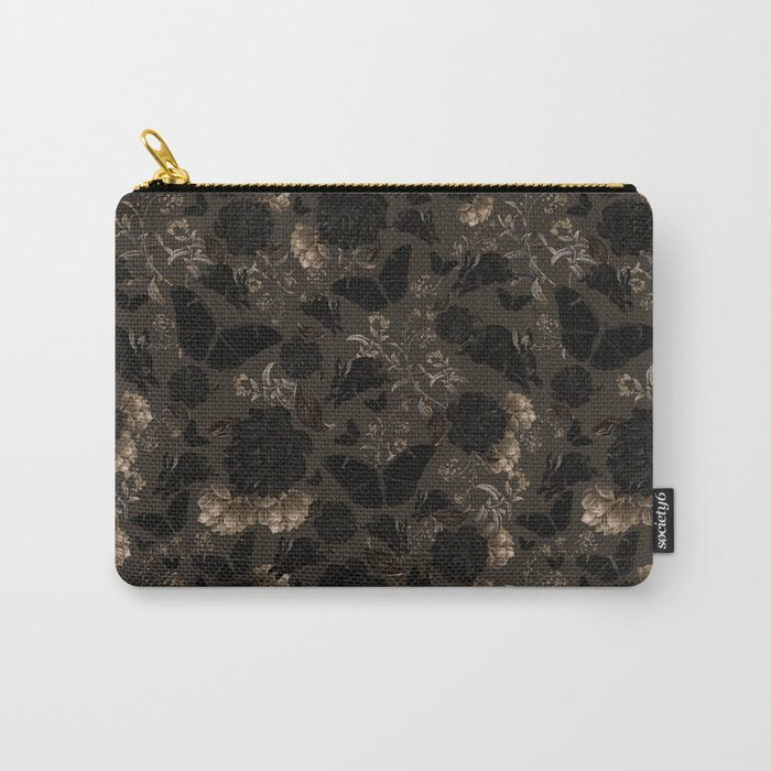 Maximalist Dark Moody Gothic Girl Flowers And Moths Carry All Pouch Gallery Image 1