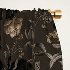 Maximalist Dark Moody Gothic Girl Flowers And Moths Window Curtain Gallery Image 2