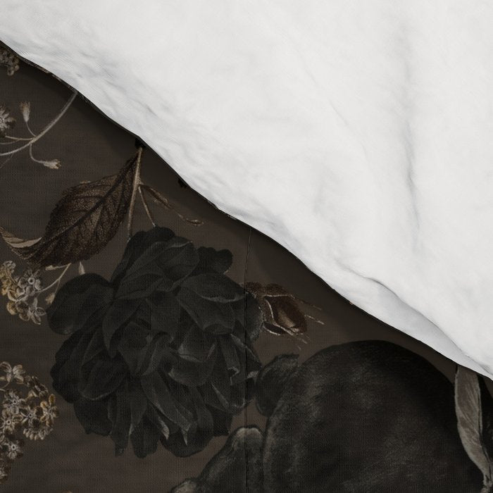 Maximalist Dark Moody Gothic Girl Flowers And Moths Comforter Gallery Image 4