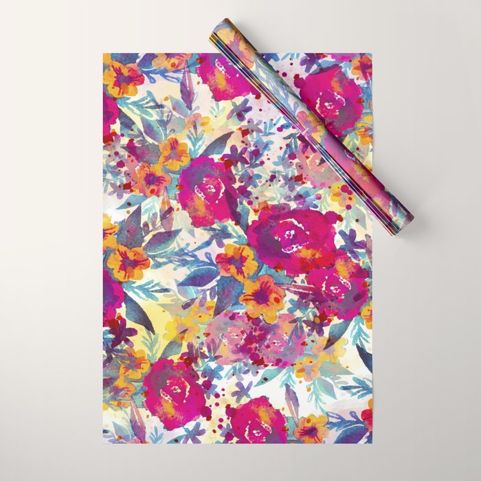 Watercolor flowers and plants 02 Wrapping Paper Gallery Image 1
