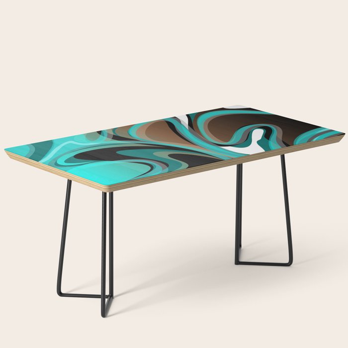 Liquify - Brown, Turquoise, Teal, Black, White Coffee Table Gallery Image 1