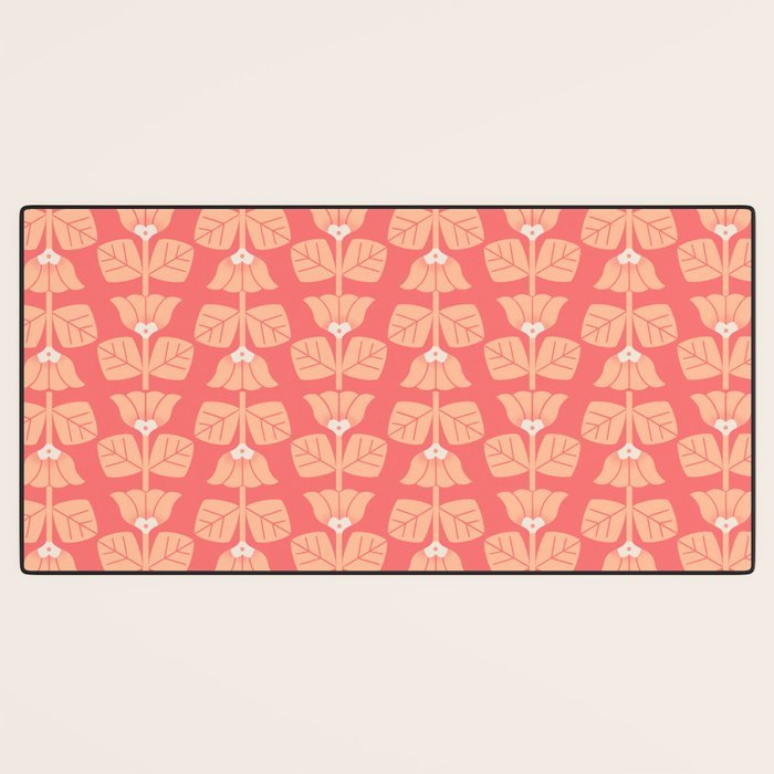 Retro Peach Blossoms Pattern Desk Mat Gallery Image 3