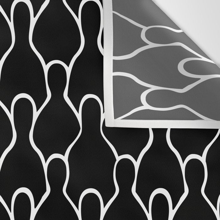 Black and white people crowd pattern Wall Tapestry Gallery Image 3