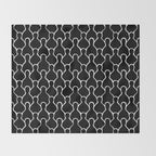 Black and white people crowd pattern Throw Blanket Gallery Image 2