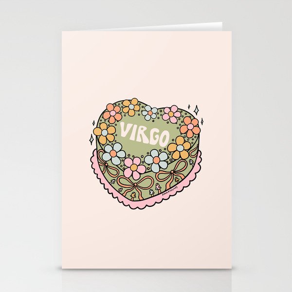 Virgo Heart Cake Stationery Card Gallery Image 2