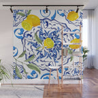 Summer,citrus,Mediterranean style,lemon fruit,simple pattern  Wall Mural Gallery Image 1