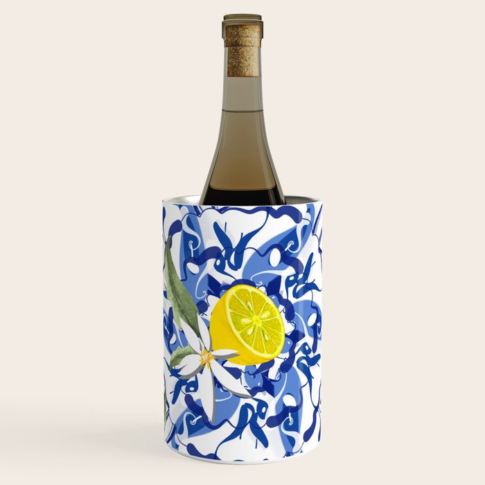 Summer,citrus,Mediterranean style,lemon fruit,simple pattern  Wine Chiller Gallery Image 1
