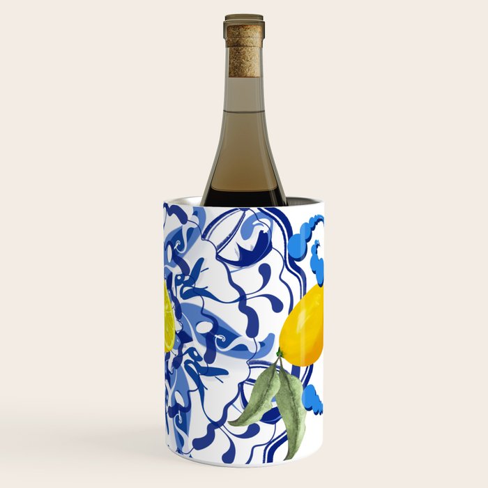 Summer,citrus,Mediterranean style,lemon fruit,simple pattern  Wine Chiller Gallery Image 3