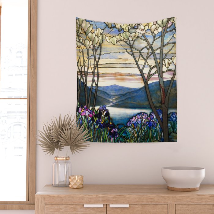 Louis Comfort Tiffany - Magnolias And Irises 1905 Wall Tapestry Gallery Image 2