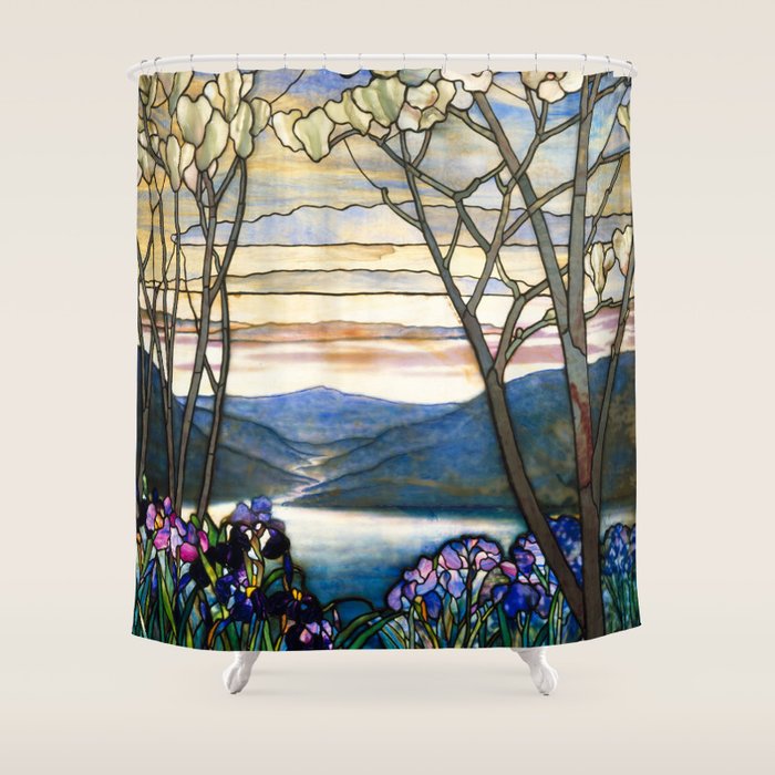 Louis Comfort Tiffany - Magnolias And Irises 1905 Shower Curtain Gallery Image 1