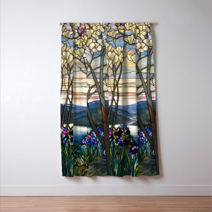 Louis Comfort Tiffany - Magnolias And Irises 1905 Window Curtain Gallery Image 3