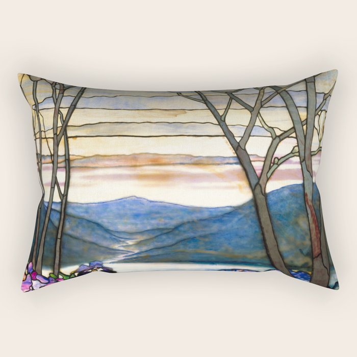 Louis Comfort Tiffany - Magnolias And Irises 1905 Rectangular Pillow Gallery Image 2