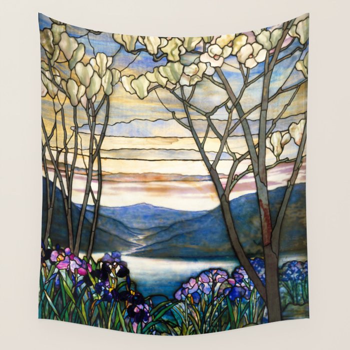 Louis Comfort Tiffany - Magnolias And Irises 1905 Wall Tapestry Gallery Image 4