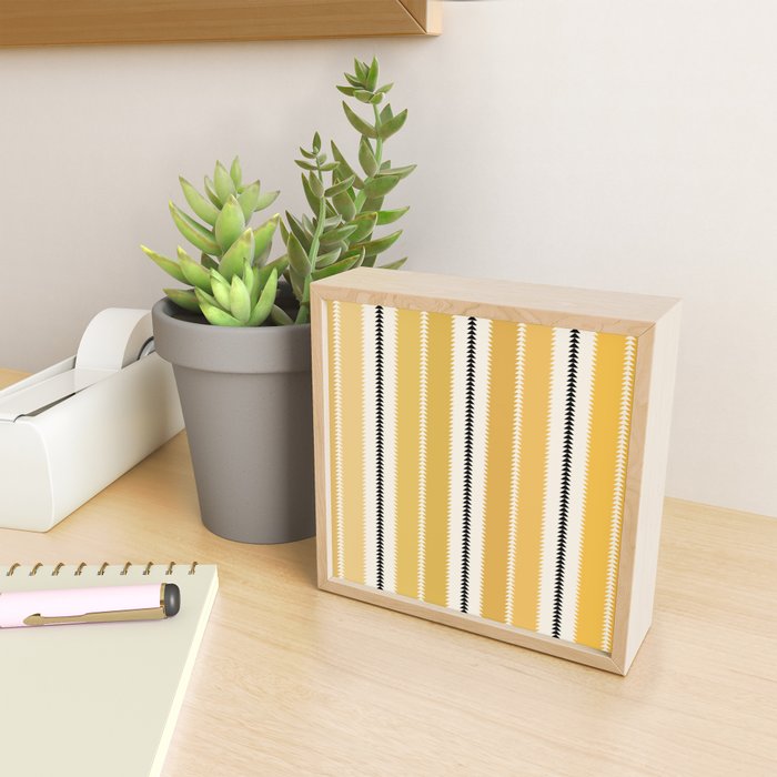 Western Stripes V Golden Yellow Mini Art Print Gallery Image 2