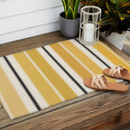Western Stripes V Golden Yellow Outdoor Rug Gallery Image 2