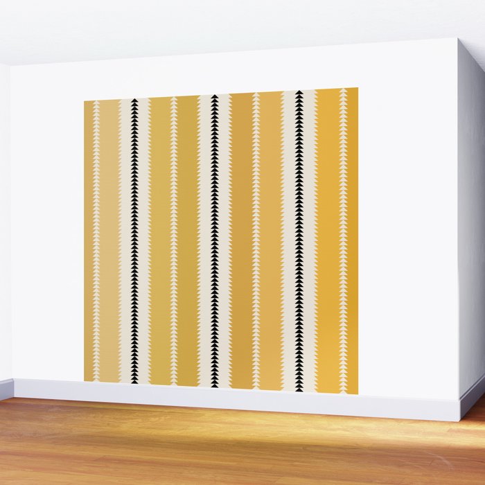 Western Stripes V Golden Yellow Wall Mural Gallery Image 2