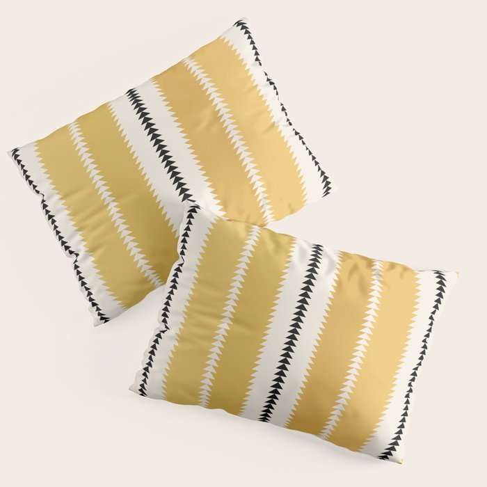 Western Stripes V Golden Yellow Pillow Sham Gallery Image 1