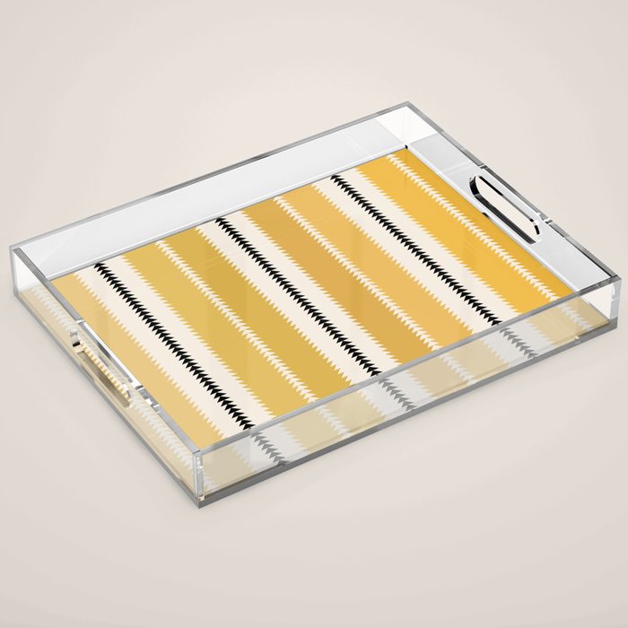 Western Stripes V Golden Yellow Acrylic Tray Gallery Image 1
