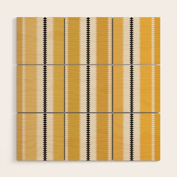 Western Stripes V Golden Yellow Wood Wall Art Gallery Image 1