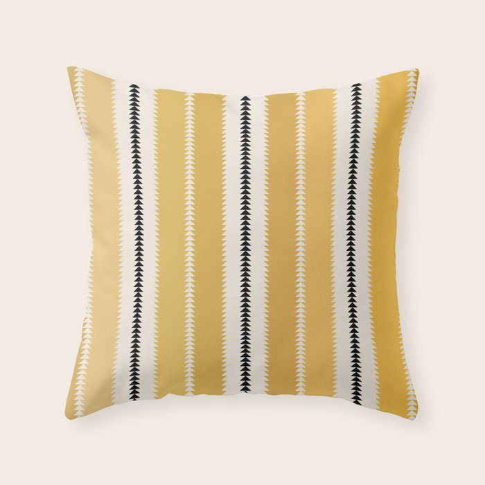 Western Stripes V Golden Yellow Throw Pillow Gallery Image 6