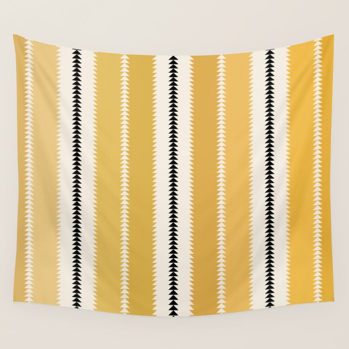 Western Stripes V Golden Yellow Wall Tapestry Gallery Image 4