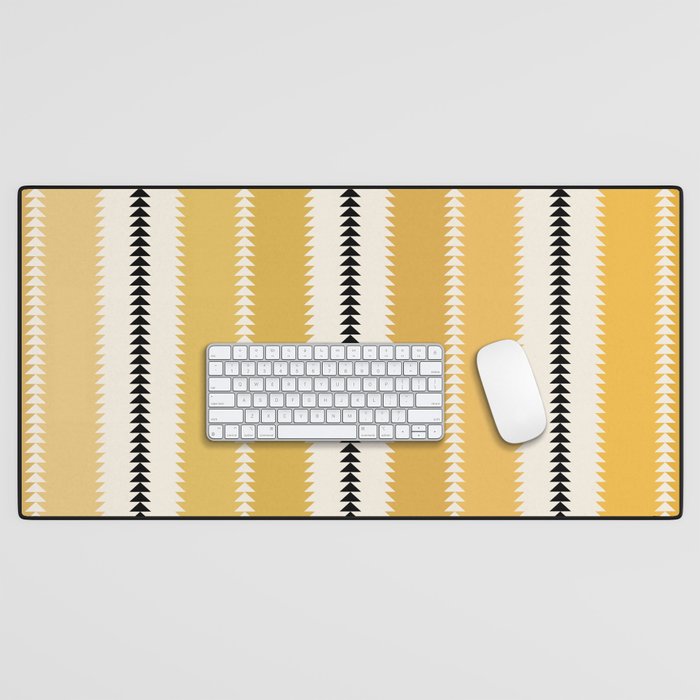 Western Stripes V Golden Yellow Desk Mat Gallery Image 1