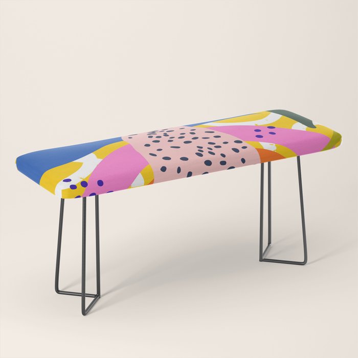 Leopard Somewhere Over The Rainbow, Maximalist Abstract Wildlife Jungle Botanical, Pop of Color Eclectic Animals Illustration  Bench Gallery Image 1