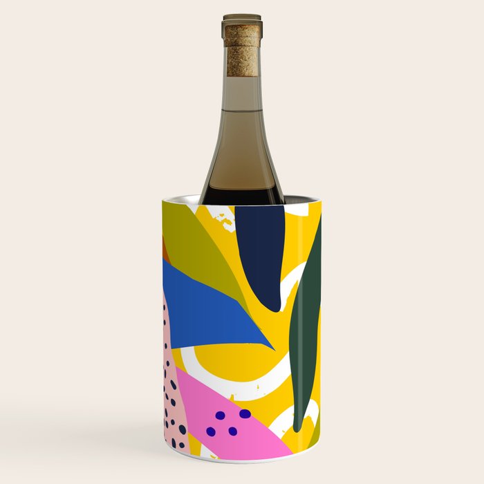 Leopard Somewhere Over The Rainbow, Maximalist Abstract Wildlife Jungle Botanical, Pop of Color Eclectic Animals Illustration  Wine Chiller Gallery Image 3