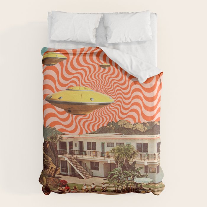 Cosmic UFO Pool Party Duvet Cover Gallery Image 6